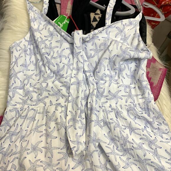 BOGO FREE! FAT FACE Ivory/Indigo TIBBY Starfish Midi Dress ECO-Responsible Sz 6 - Picture 5 of 16